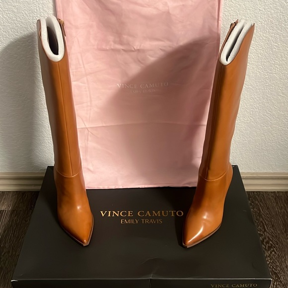 Vince camuto boots golden walnut size 7 wide - Picture 1 of 4